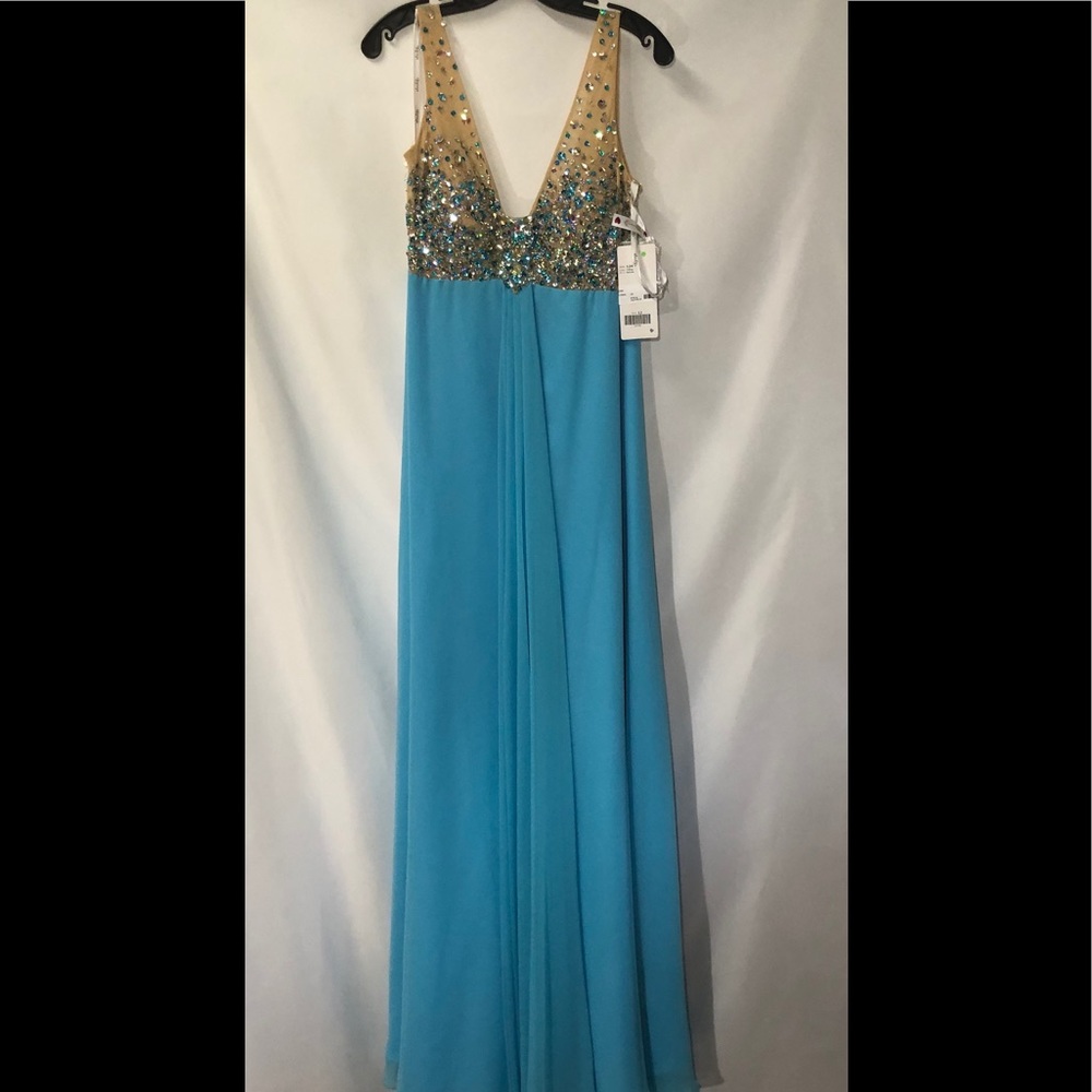 Hannah S 12465 Tiffany blue sparkly gown size 12